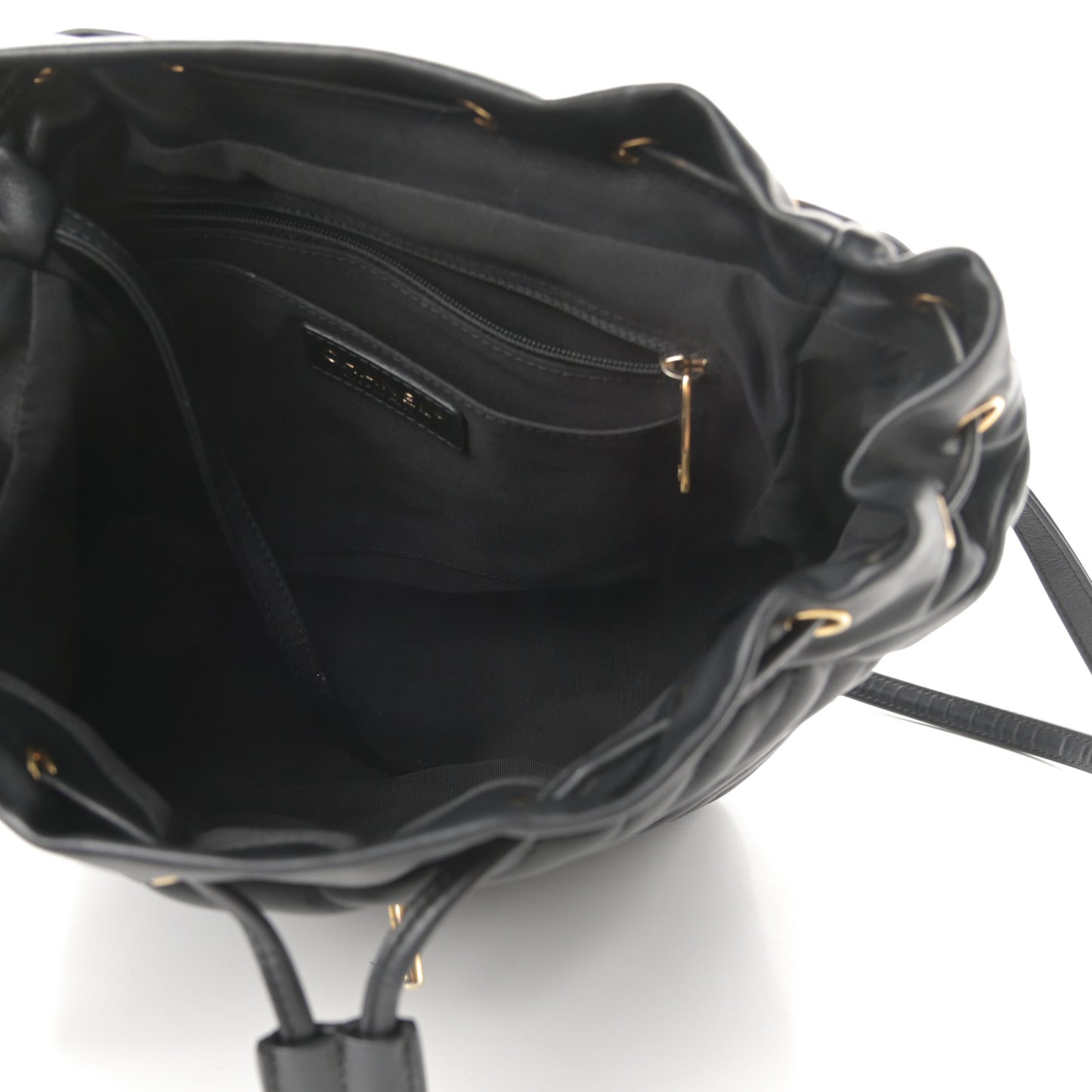 Calfskin Chevron Quilted Large Urban Spirit Backpack Black