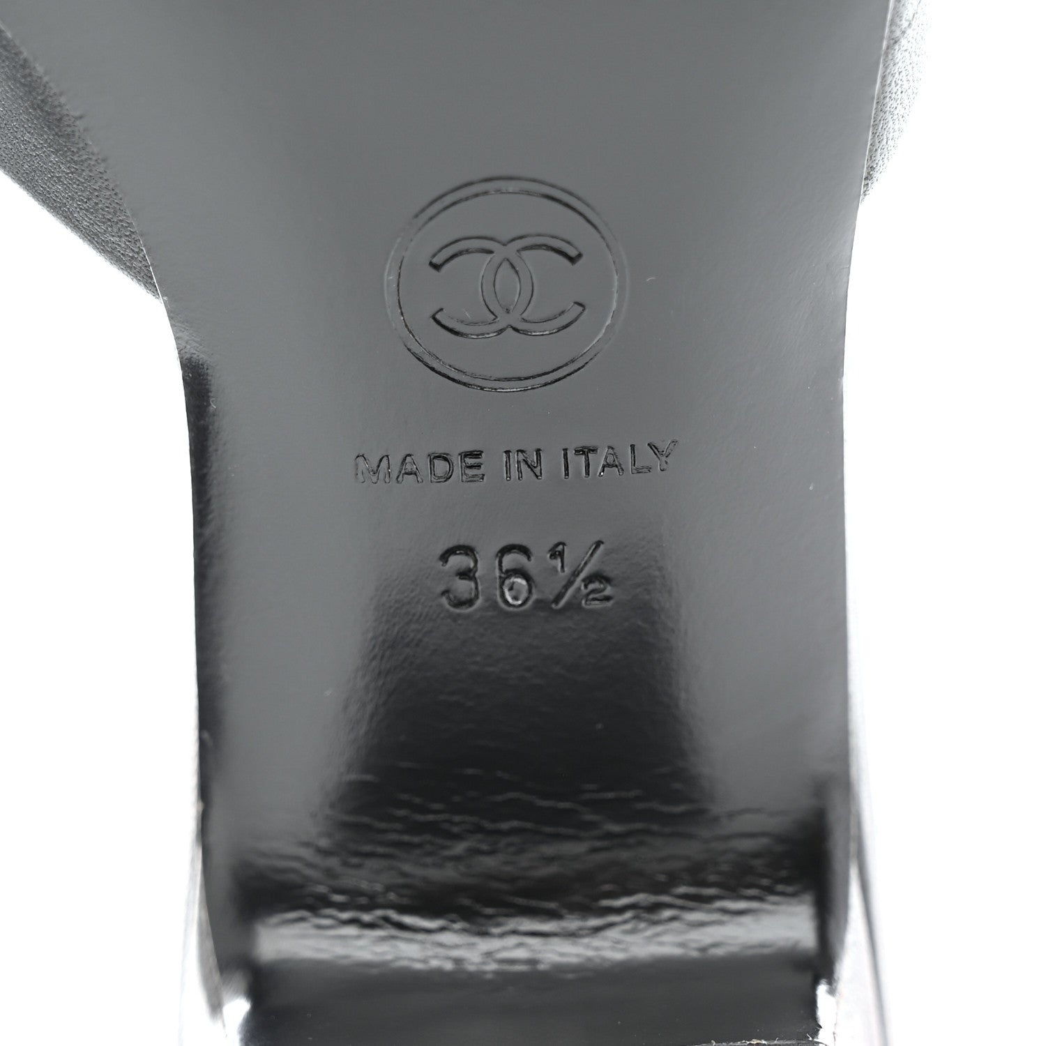 Chanel Lambskin Grosgrain Cap Toe Logo Ankle Strap Pumps 36.5 Black 8 of 9