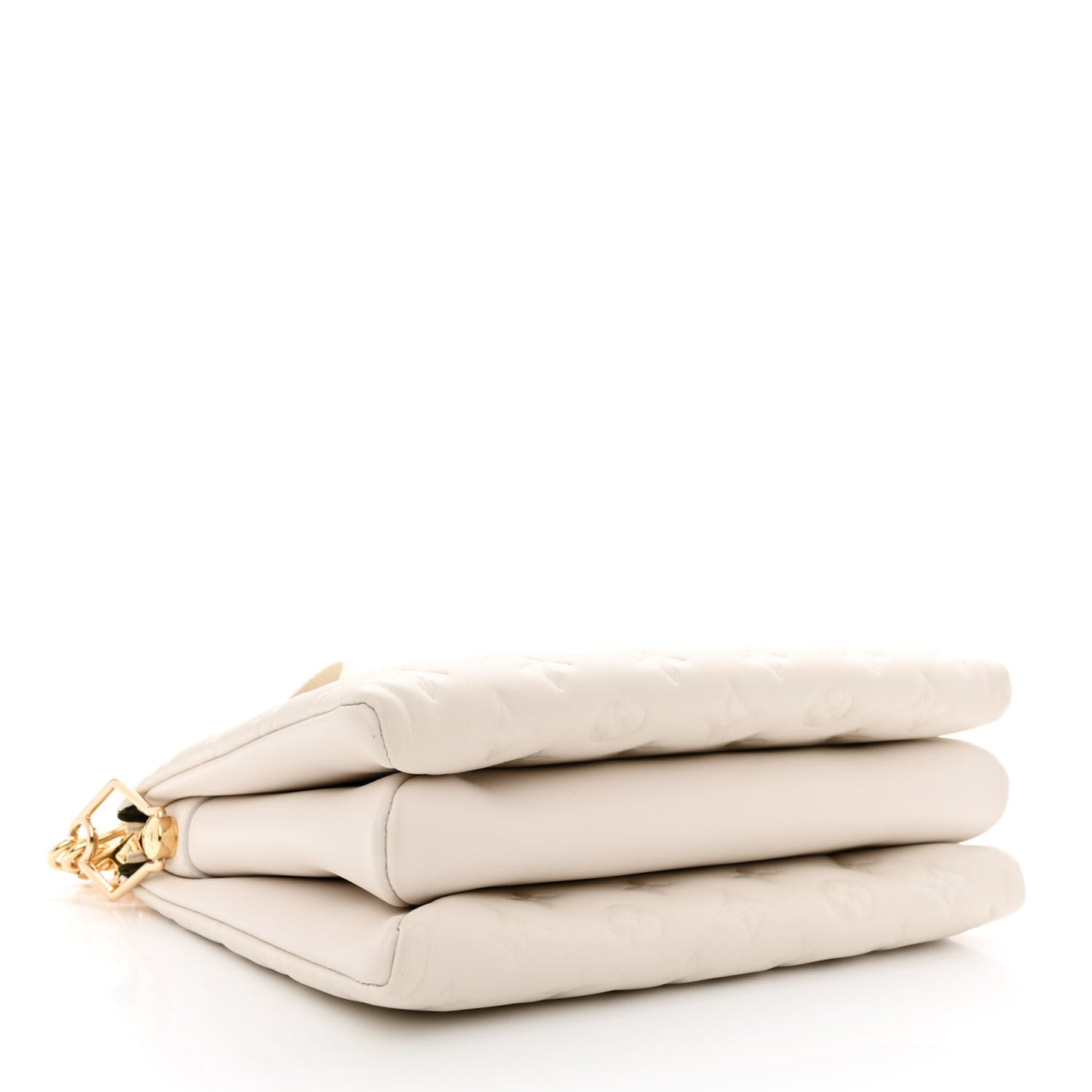 Lambskin Embossed Monogram Coussin PM Cream