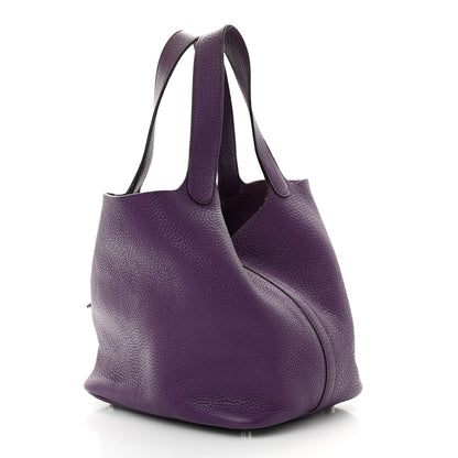 Hermes Taurillon Clemence Picotin Lock 22 MM Ultraviolet 3 of 12