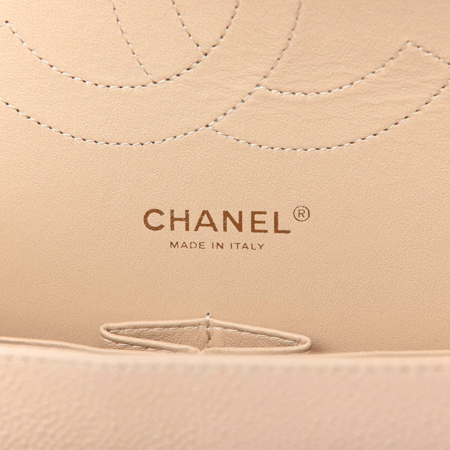 Caviar Quilted Jumbo Double Flap Beige Clair