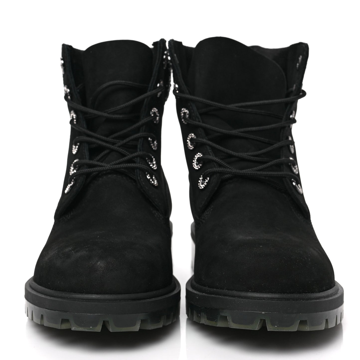 X TIMBERLAND Nubuck Swarovski Crystal Womens Ankle Boots 9 Black