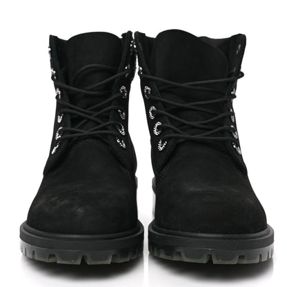 Jimmy Choo X TIMBERLAND Nubuck Swarovski Crystal Womens Ankle Boots 9 Black 2 of 8