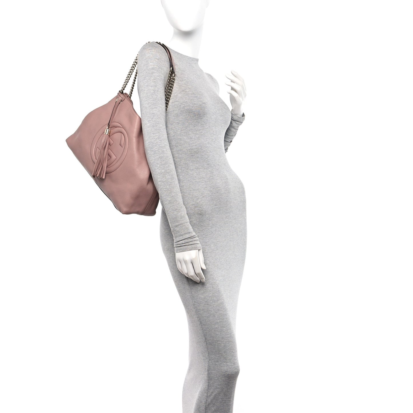 Pebbled Calfskin Medium Soho Chain Shoulder Bag Dark Cipria