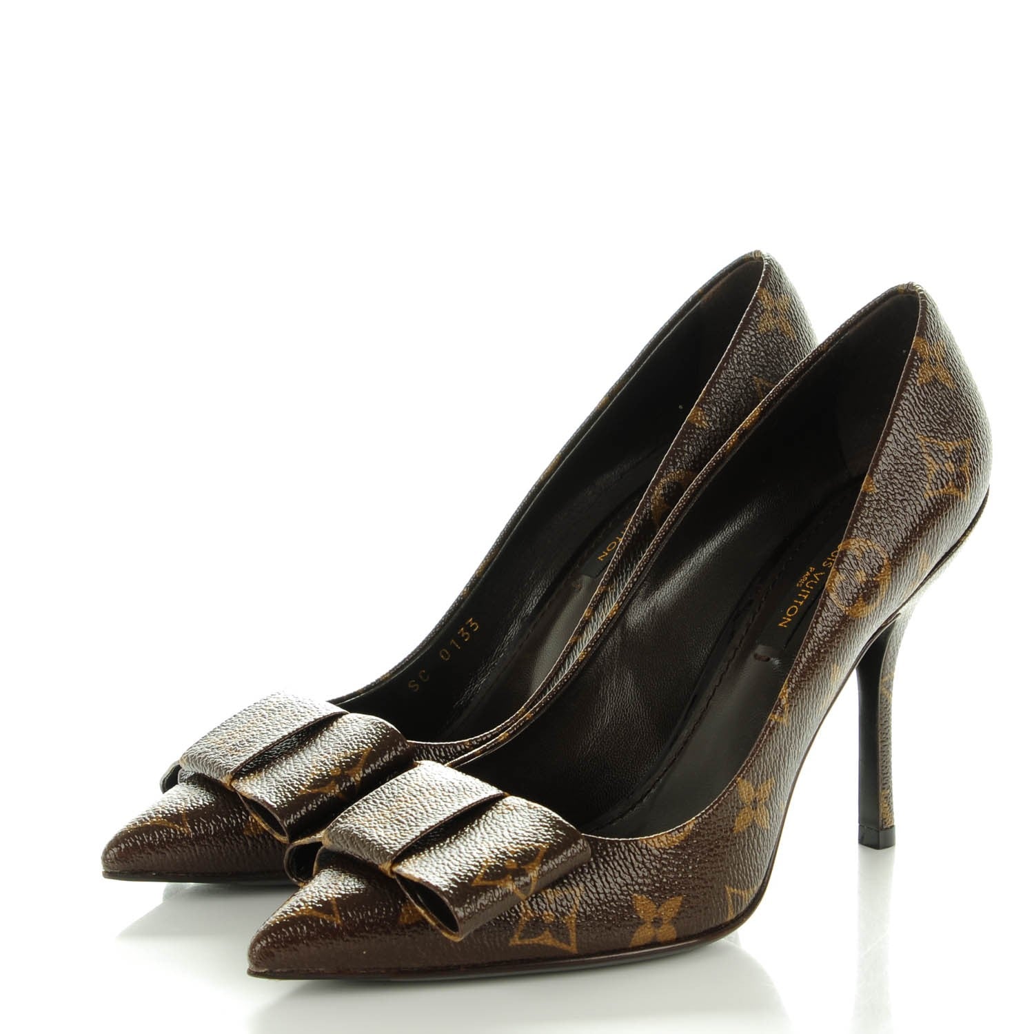 Louis Vuitton Patent Monogram Louise Pumps 37 3 of 8