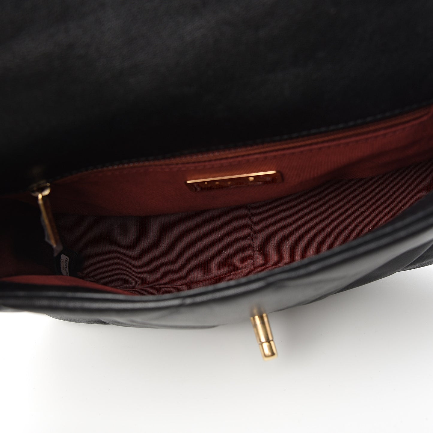 Goatskin Quilted Medium 19 Flap Black