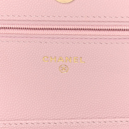Chanel Caviar Quilted Wallet on Chain WOC Light Pink 6 of 13