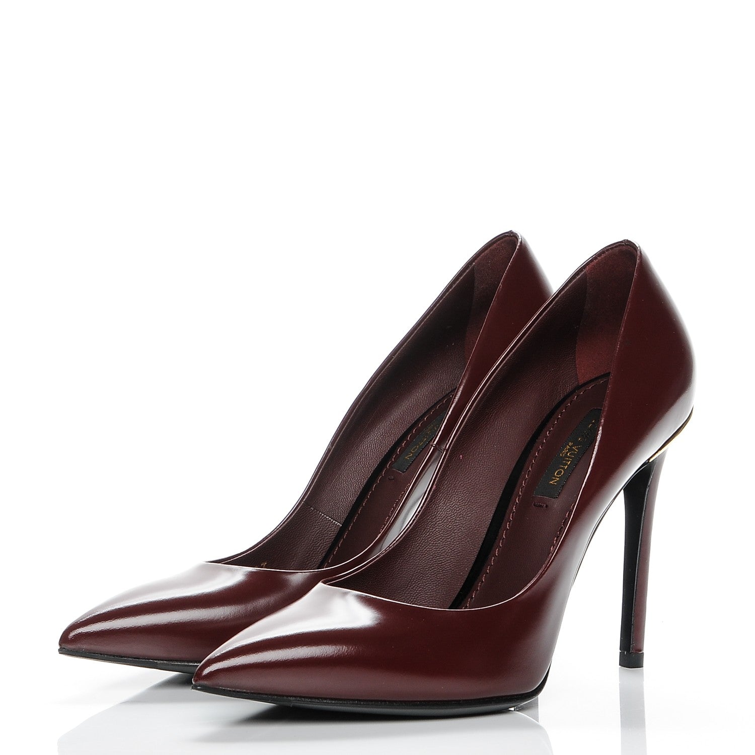 Louis Vuitton Glazed Calfskin Eyeline Pumps 36 Bordeaux 3 of 7