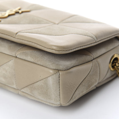 Saint Laurent Lambskin Suede Patchwork Monogram Medium Jamie Baguette Sea Salt 7 of 11