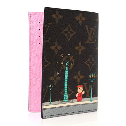 Louis Vuitton Monogram 2022 Christmas Animation Paris Passport Cover Pink 3 of 7