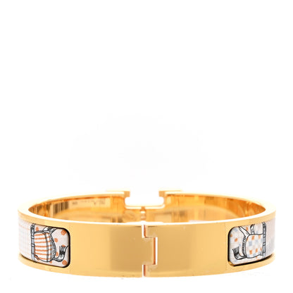 Hermes Enamel Printed Narrow Coloriages et Tenues de Jour Clic Clac H Bracelet PM Solaire 3 of 5