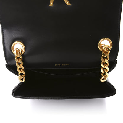 Saint Laurent Lambskin Matelasse Monogram Medium Vicky Chain Bag Black 5 of 11