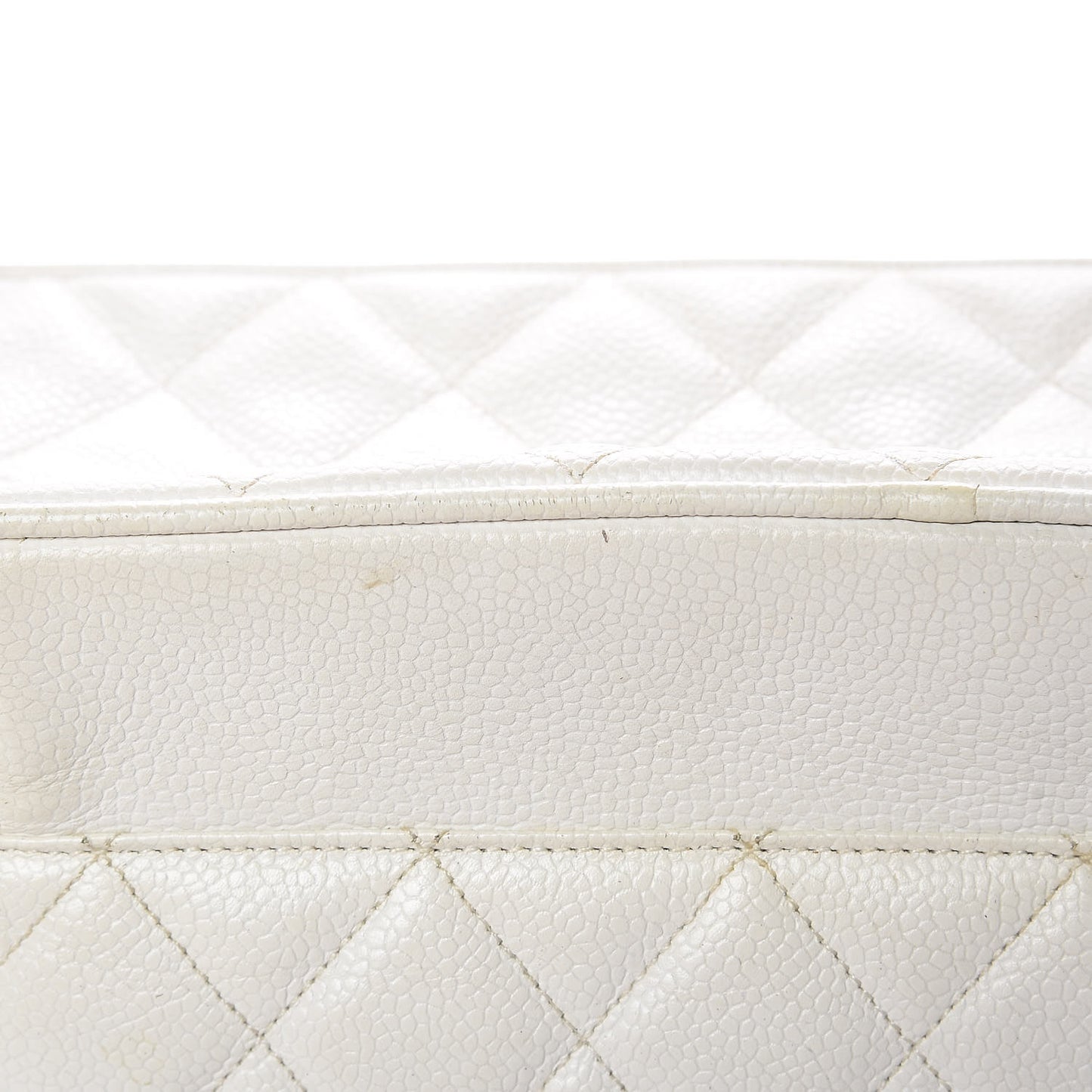 Caviar Quilted Camera Case White