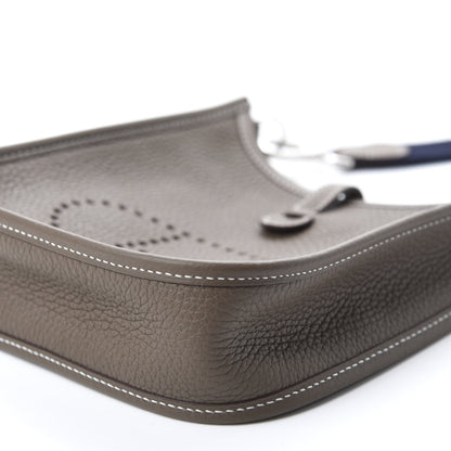 Hermes Taurillon Clemence Amazone Evelyne TPM Etoupe Bleu Indigo 7 of 11