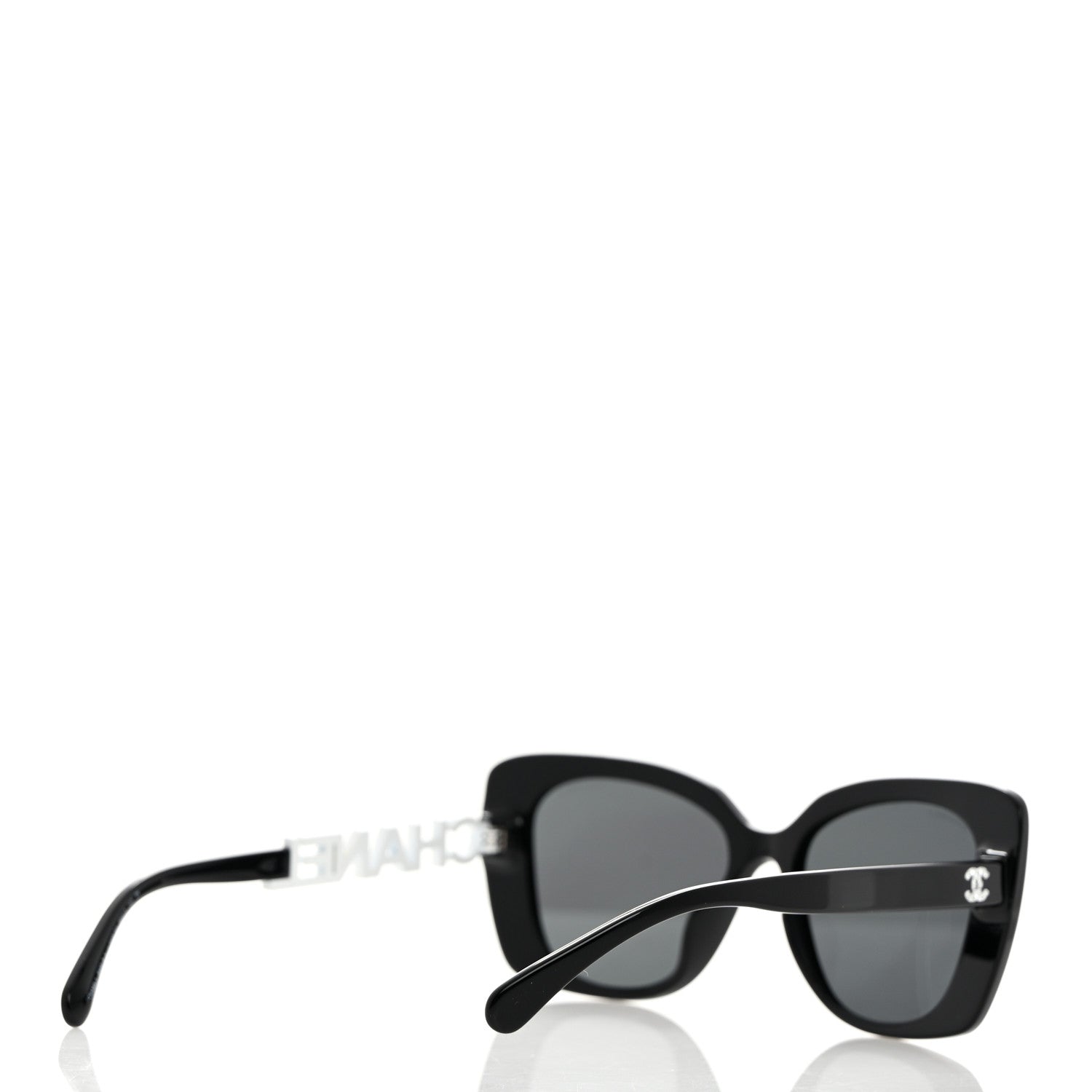 Chanel Acetate Strass Square Sunglasses 5422-B Black White 4 of 8