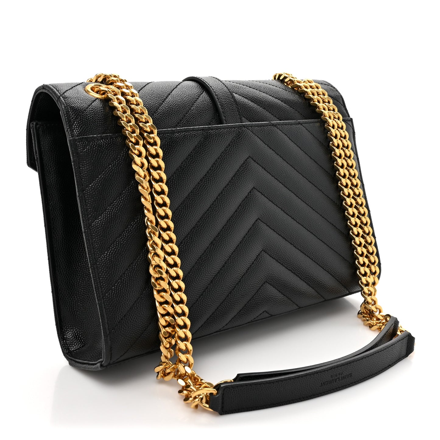 Grain De Poudre Matelasse Chevron Medium Monogram Satchel Black