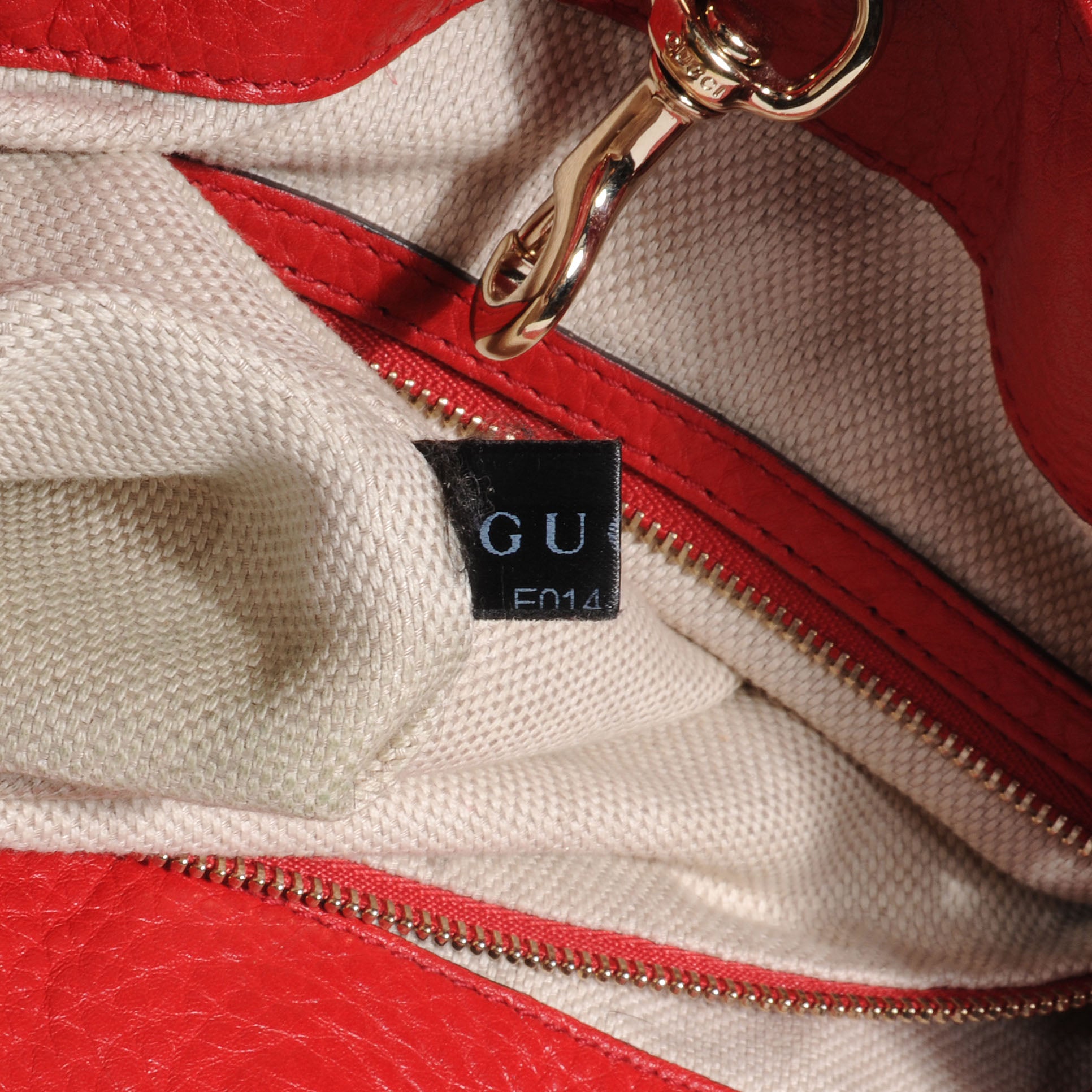 Gucci Pebbled Calfskin Medium Soho Chain Shoulder Bag Red 8 of 8