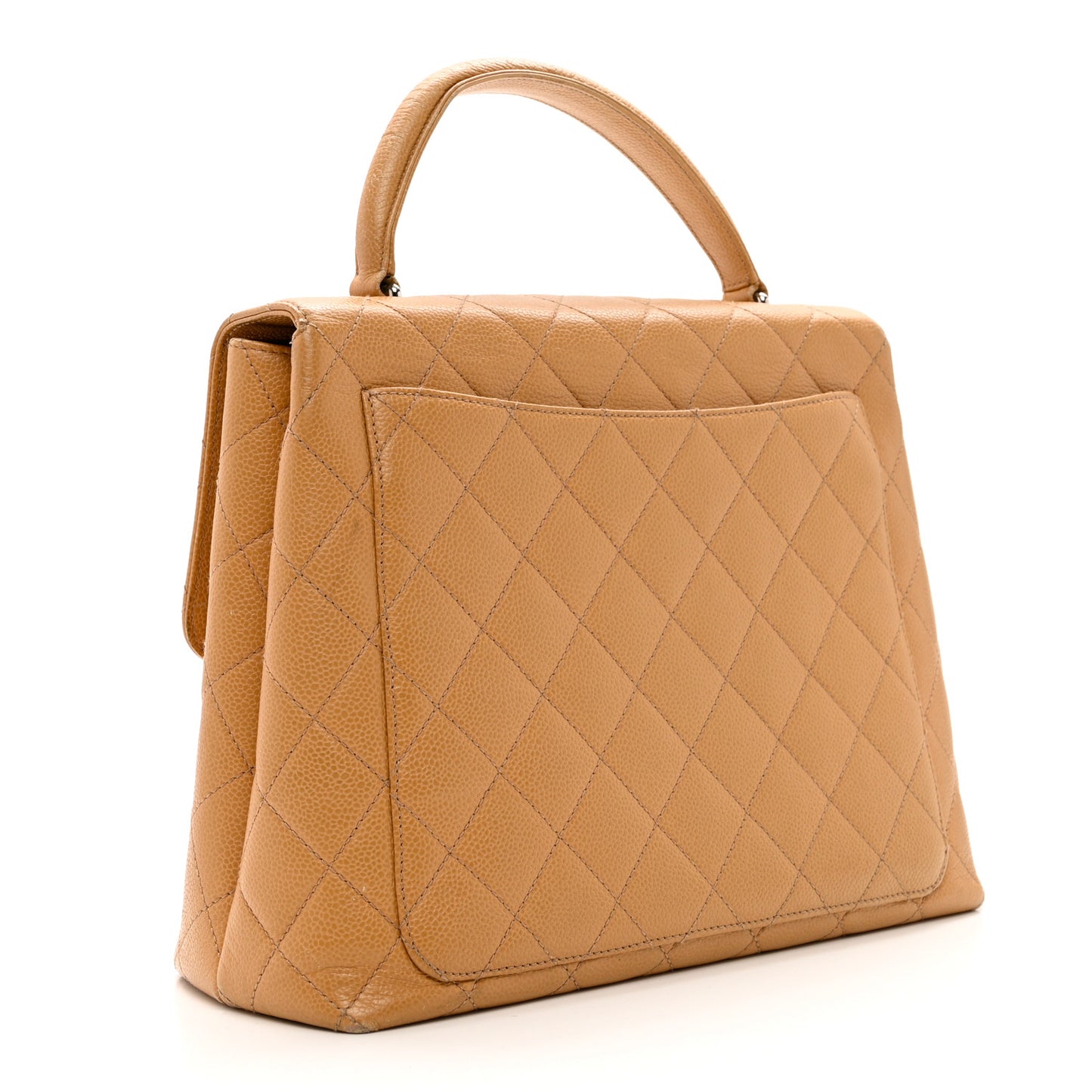 Caviar Quilted Jumbo Kelly Flap Beige