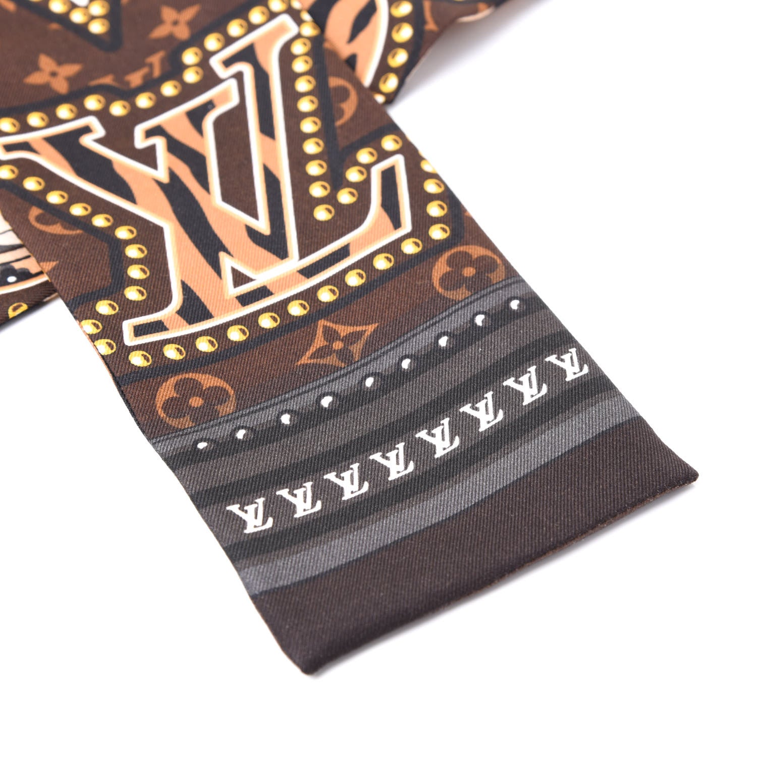 Louis Vuitton Silk Monogram LV World Bandeau Brown 2 of 6