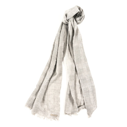 Burberry Cashmere Lurex Fringe Scarf Grey Silver 1 of 3