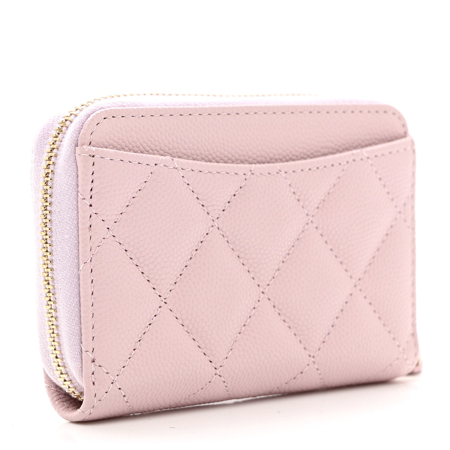 Chanel Caviar Quilted Zip Coin Purse Light Pink 3 of 8
