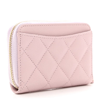 Chanel Caviar Quilted Zip Coin Purse Light Pink 3 of 8