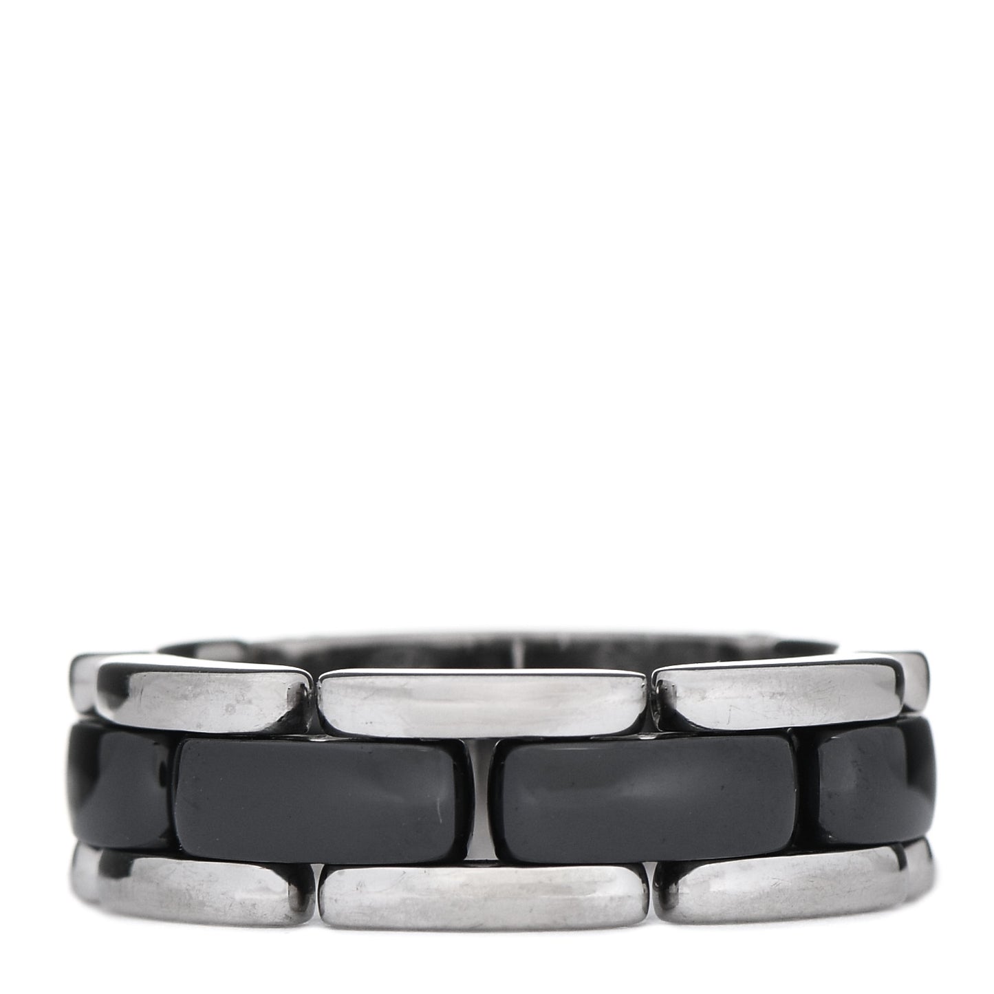 18K White Gold Black Ceramic Medium Ultra Ring 56 7.5
