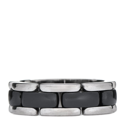 Chanel 18K White Gold Black Ceramic Medium Ultra Ring 56 7.5 1 of 4
