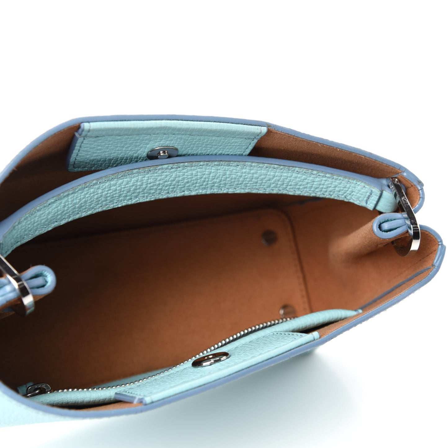 Grained Calfskin Mini Tote Light Blue