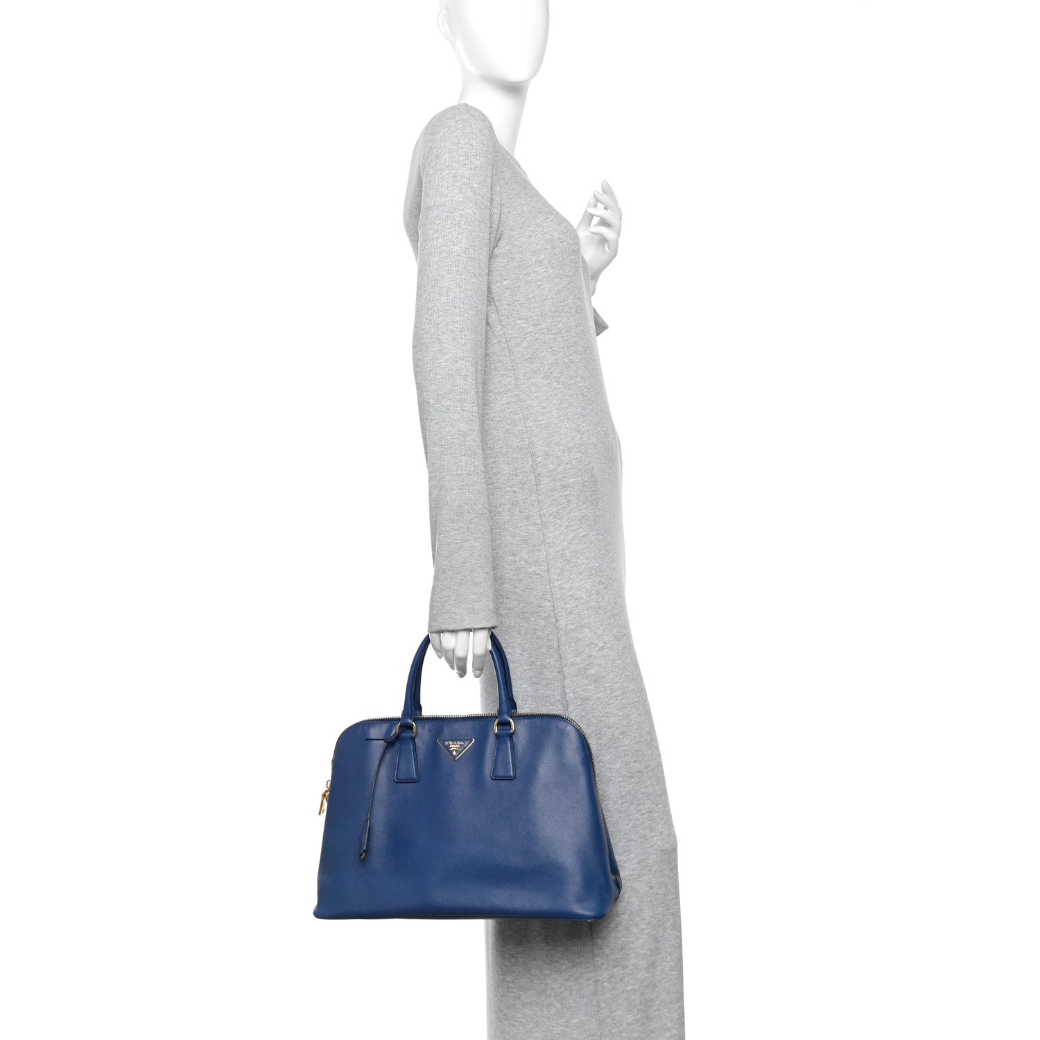 Prada Saffiano Lux Medium Promenade Tote Bluette 2 of 9