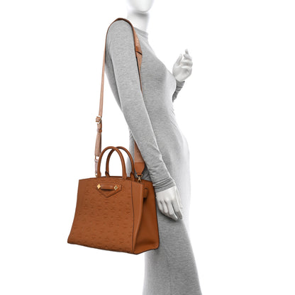 MCM Calfskin Ottomar Monogram Medium Essential Tote Cognac 2 of 14