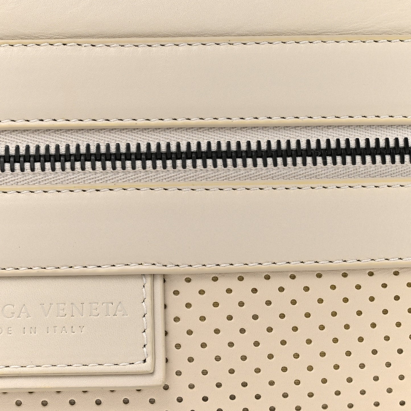 Perforated Calfskin Leggero Intrecciato Belt Bag Mist Plaster