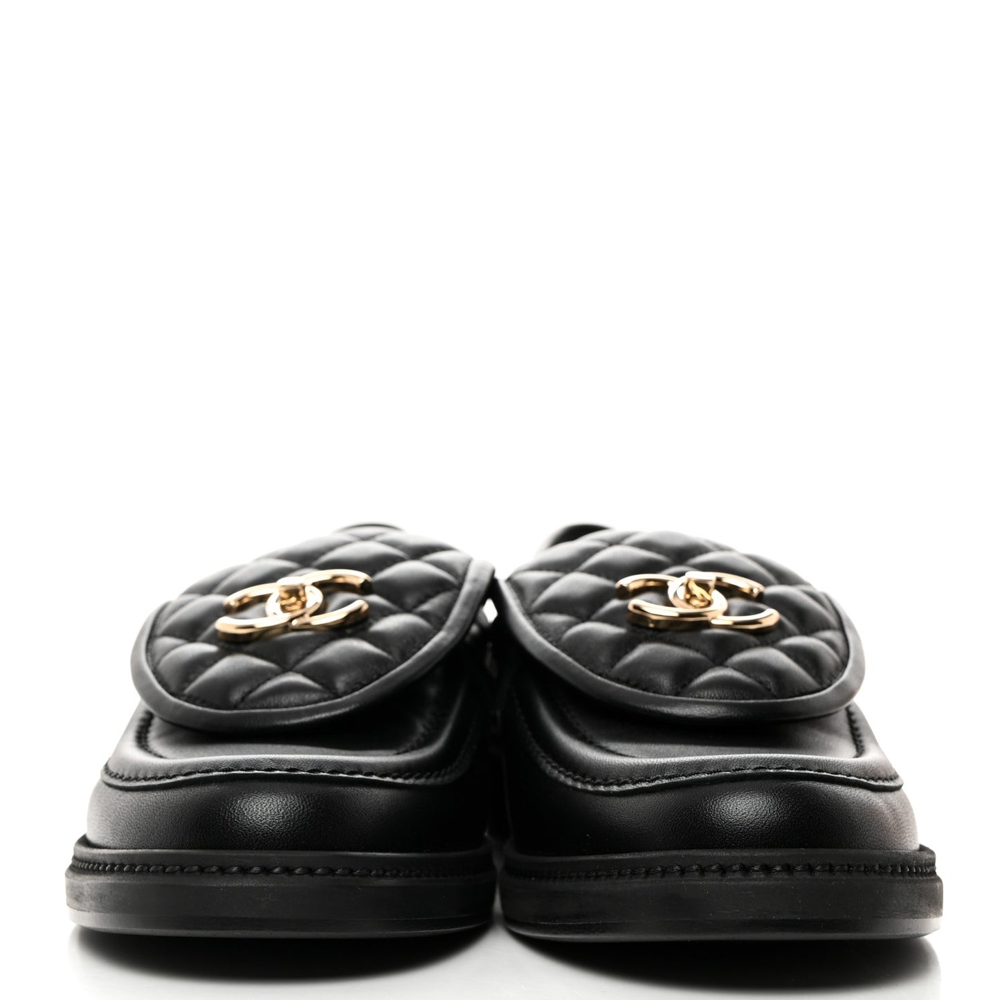 Lambskin Quilted CC Turnlock Loafers 40 Black