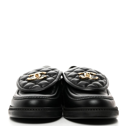 Chanel Lambskin Quilted CC Turnlock Loafers 40 Black 3 of 9