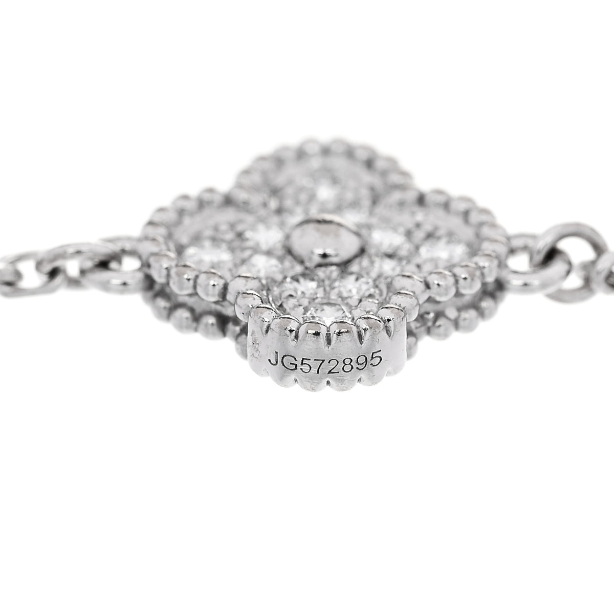 18K White Gold Diamond 6 Motifs Sweet Alhambra Bracelet
