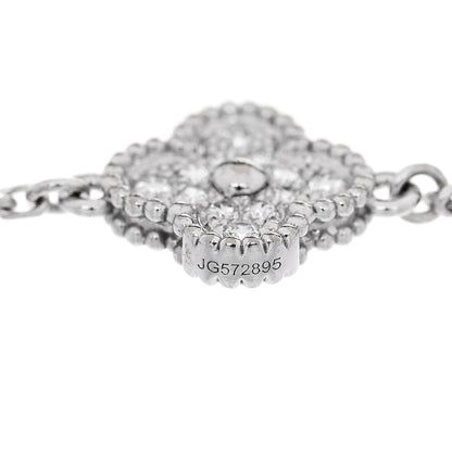 Van Cleef & Arpels 18K White Gold Diamond 6 Motifs Sweet Alhambra Bracelet 4 of 5