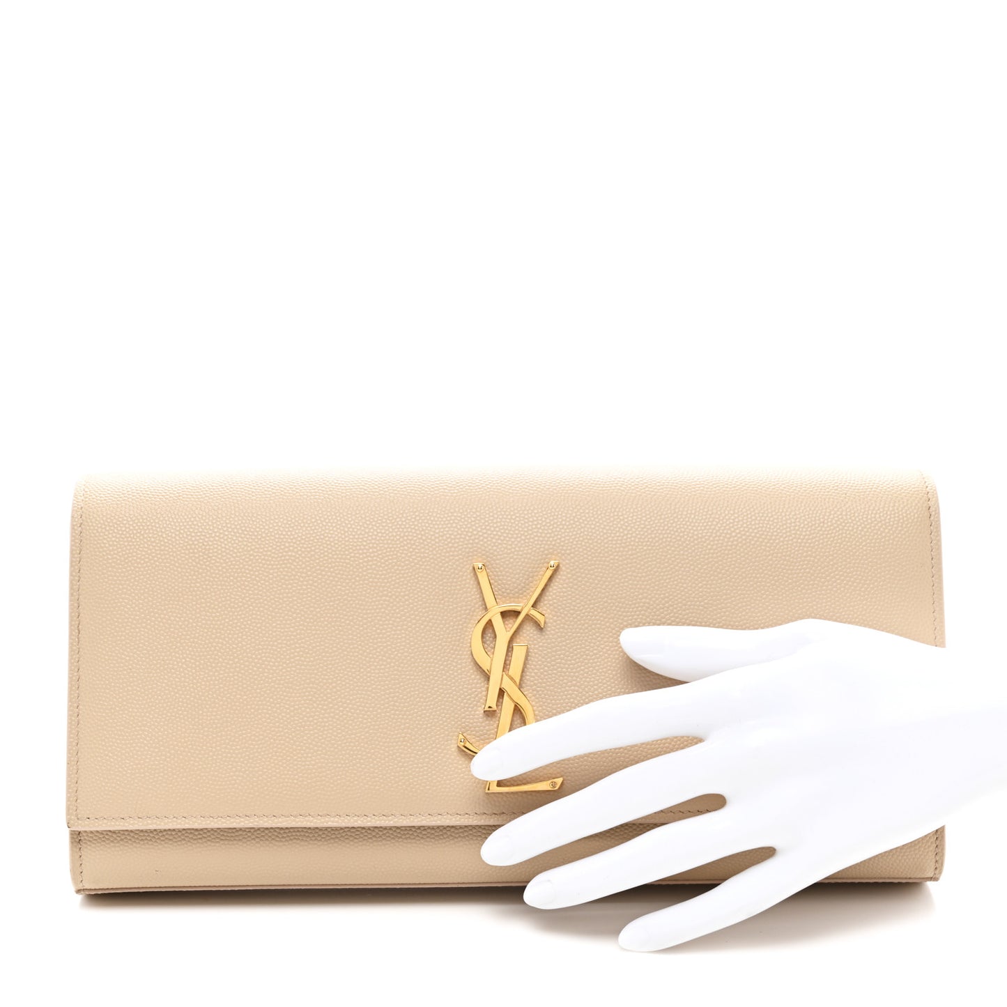 Grain De Poudre Classic Monogram Cassandre Clutch Nude Powder