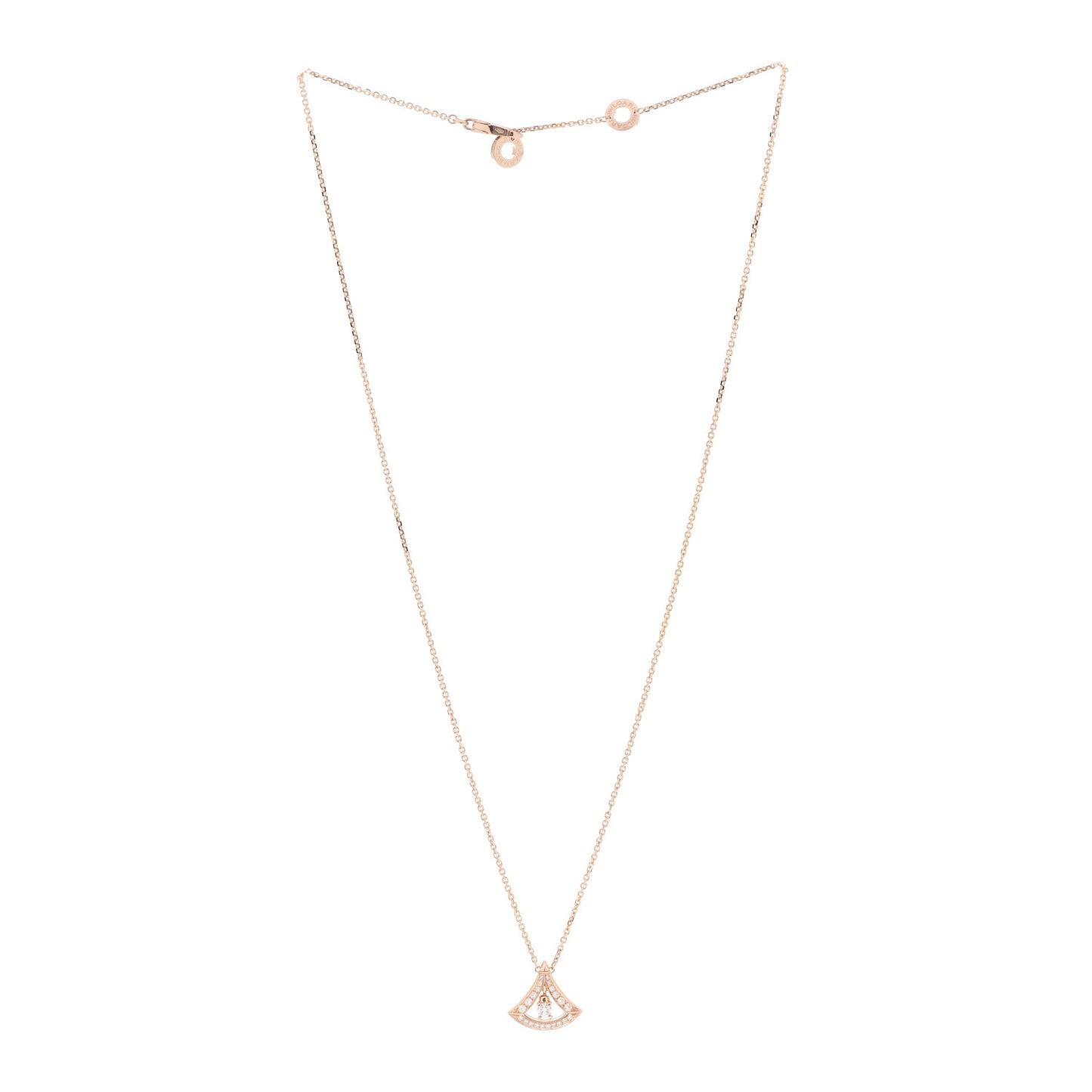 18K Rose Gold Diamond Divas' Dream Openwork Pave Pendant Necklace