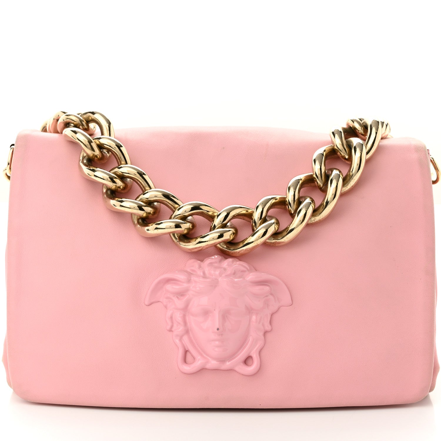 Versace Nappa Palazzo Sultan Shoulder Bag Pink 6 of 10
