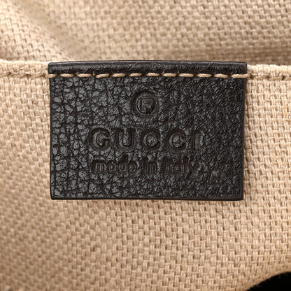 Gucci Textured Calfskin Web Small Webby Bee Shoulder Bag Brown Coffee 6 of 18