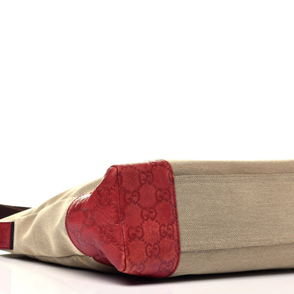 Gucci Canvas Signature Hobo Shoulder Red 8 of 9
