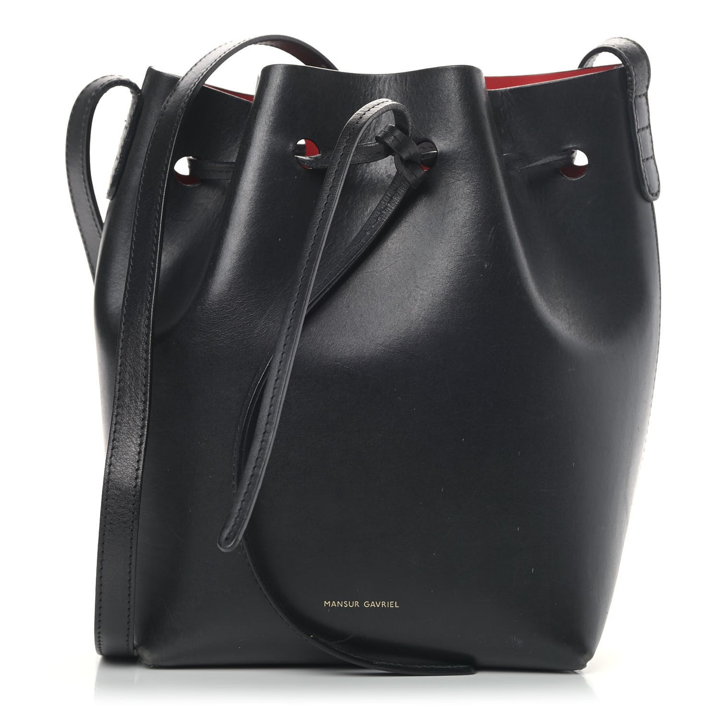 Calfskin Mini Bucket Bag Black Flamma