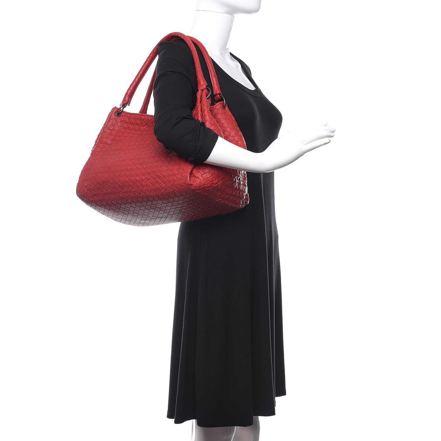 Bottega Veneta Nappa Intrecciato Parachute Bag Red 2 of 9