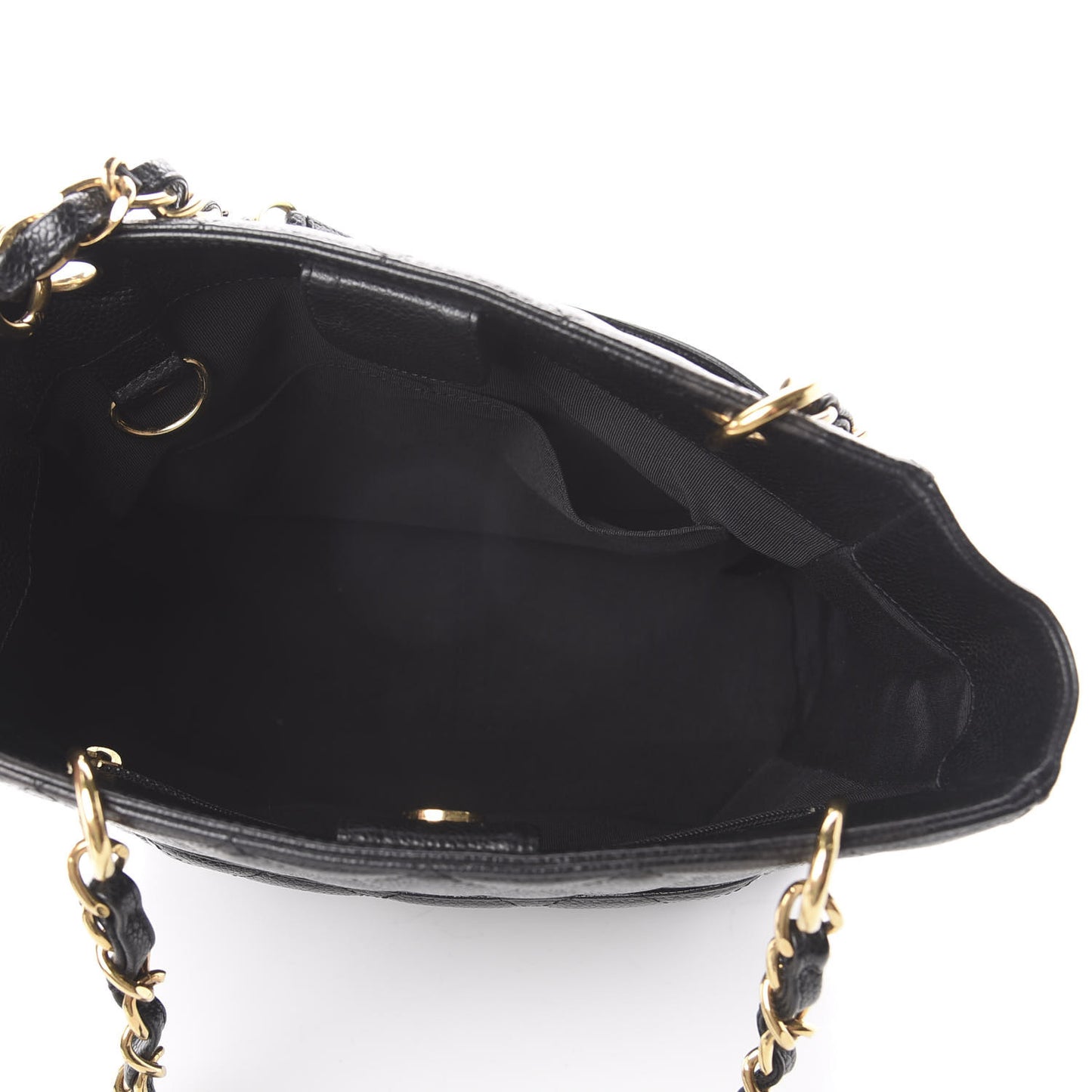 Caviar Quilted Petit Shopping Tote PST Black