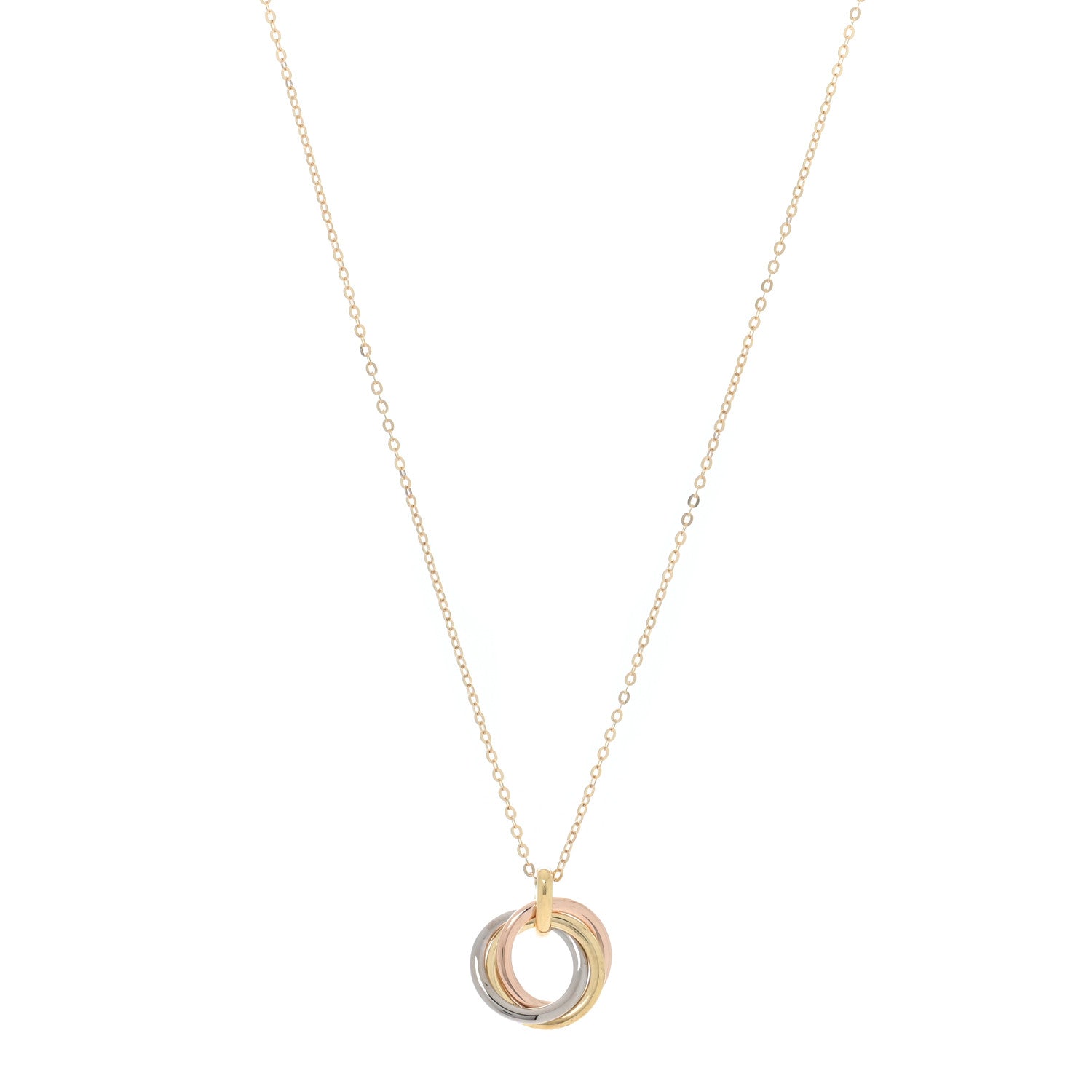 Cartier 18K Pink Yellow White Gold Medium Trinity Pendant Necklace 1 of 5