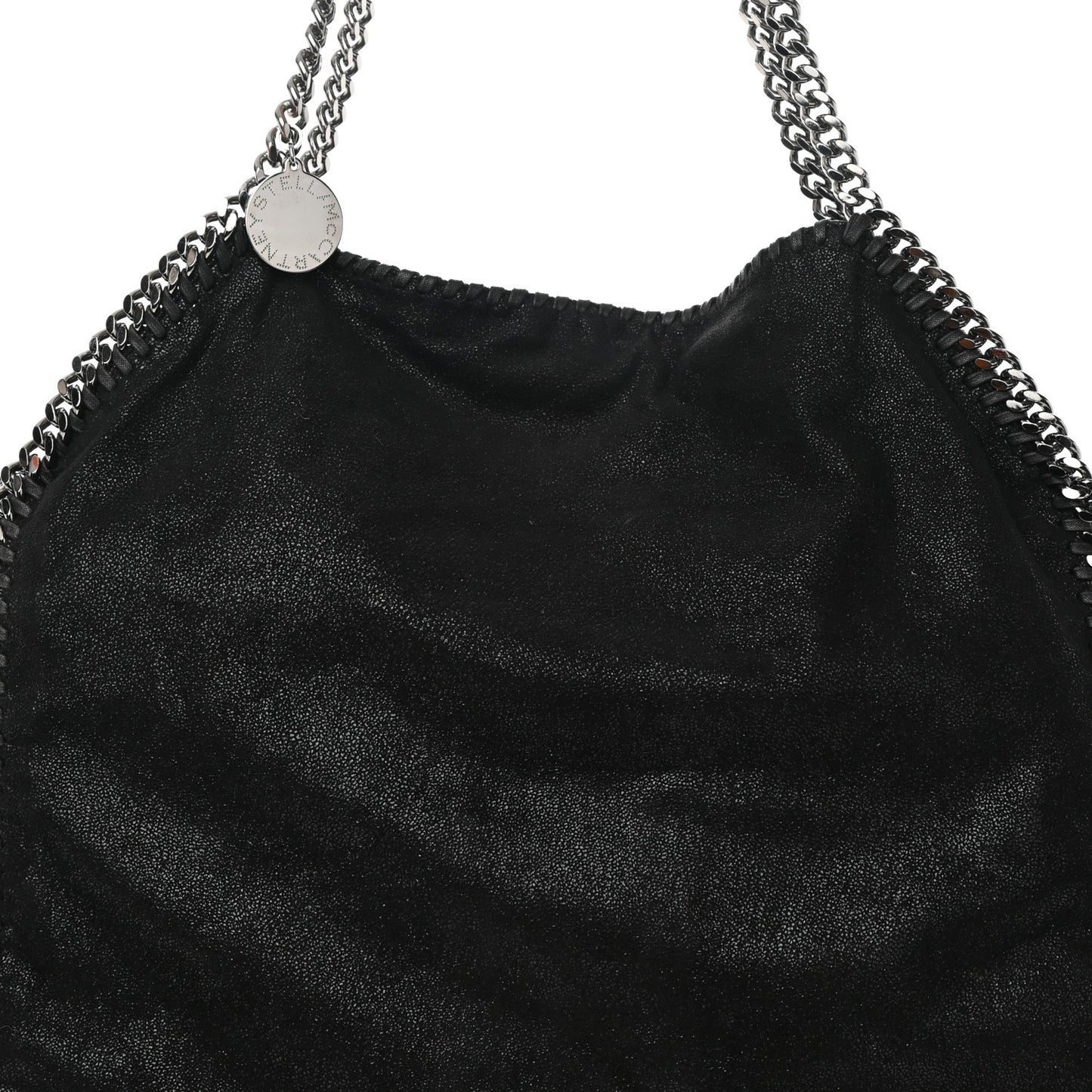 Metallic Shaggy Deer Big Falabella Tote Black
