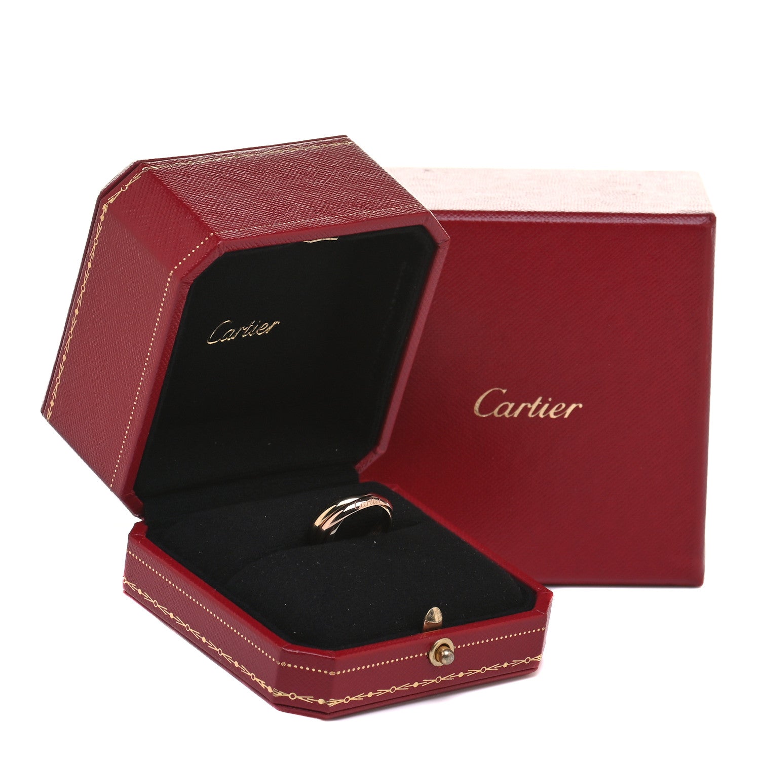 Cartier 18K Pink Yellow White Gold Small Trinity Ring 51 5.75 6 of 6