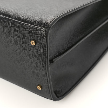 Saint Laurent Grain de Poudre Medium Classic Monogram Cassandra Top Handle Black Rouge Legion 8 of 13