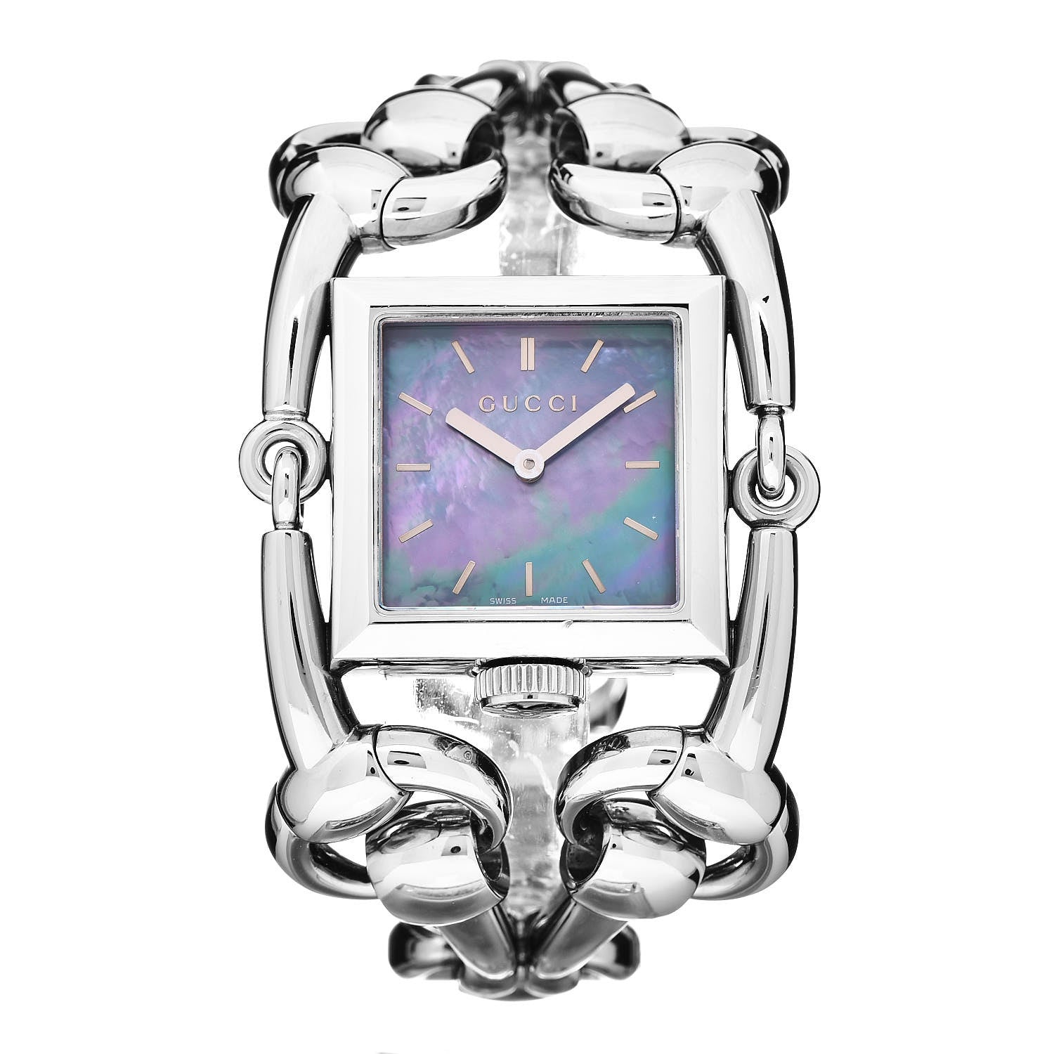 Gucci Stainless Steel Blue Mother of Pearl 20mm Signoria Quartz Watch 1 of 6