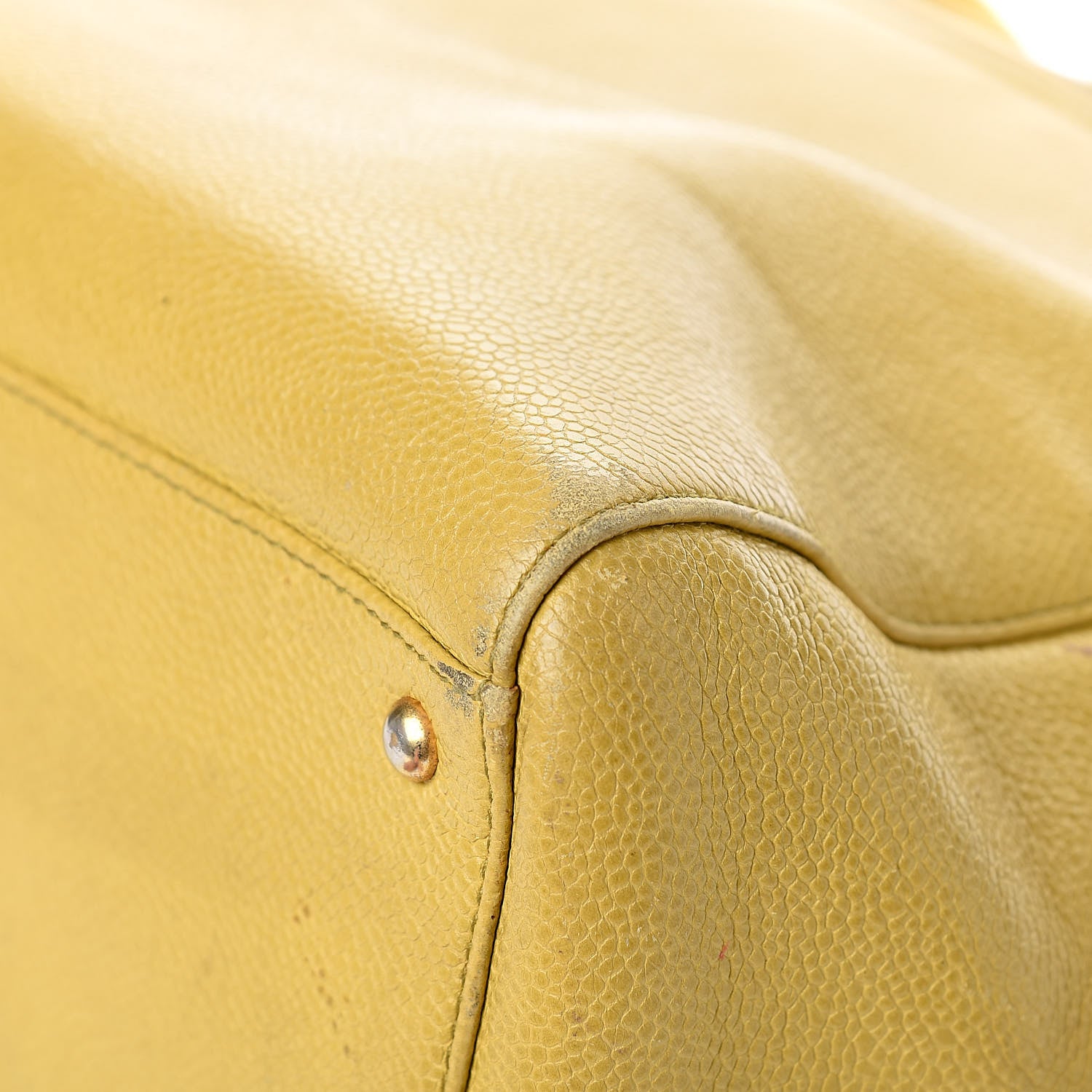 Chanel Caviar Large CC Shoulder Bag Chartreuse 16 of 17